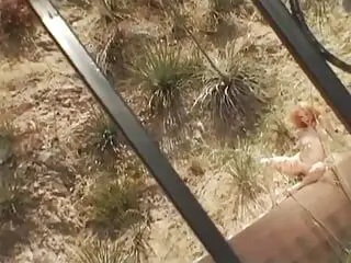 Catching the Blonde Hottie Masturbating in Her Backyard Ends with a Deep, Thick Anal Creampie