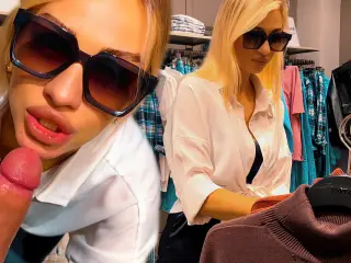 Casual sex in the fitting room with the saleswoman