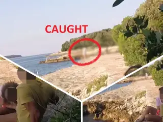 Teen teacher sucks my cock in a public beach in Croatia in front of everyone - it's very risky with people near- MissCreamy