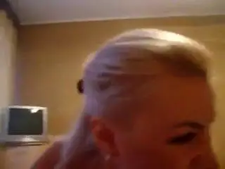 Russian slut has fun sucking client