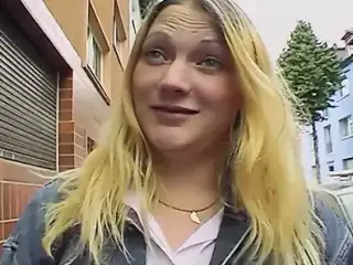 Good looking German blonde gets warm cum on her boobs