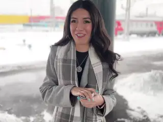 Public agent - Offered a girl from the station to undergo a casting right on a public train