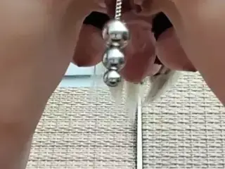 Taking out huge anal ball