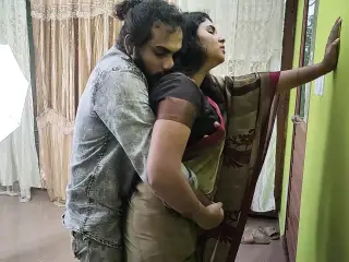 Vaishnavy ass lick in saree by Sharun Raj, Mallu couple hot saree ass romance, Hot girl ass kiss and rub by mallu boy, Romance