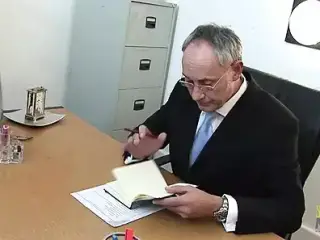 Brunette chick fucking with her boss in the office