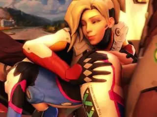Widowmaker Overwatching D.Va and Mercy
