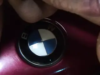 Hard fuck on the hood of the old BMW