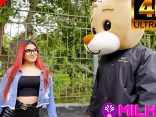 Rosario is horny on the street and fucking Milky Bear