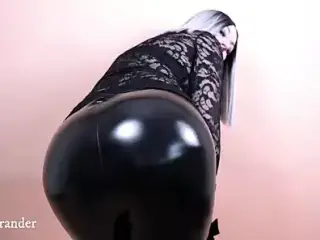 PVC Vinyl Black Shiny Leggings Arya Grander Ass FaceSitting