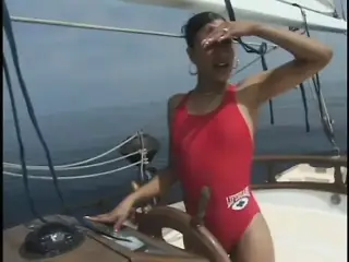 White guy fucks ebony chick with a big ass on a boat