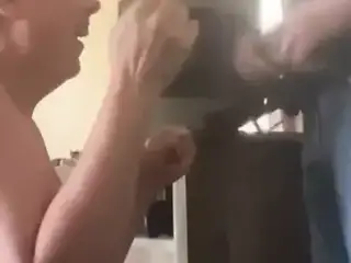 what a way to answer the door