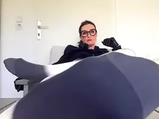 Sniff your stepmom's foot pussies and cum play