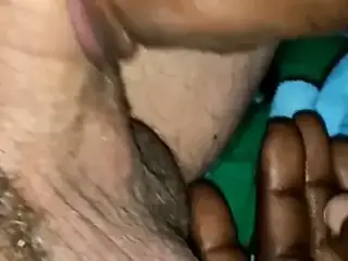 INTERRACIAL BJ CLOSE UP, she puts in some work