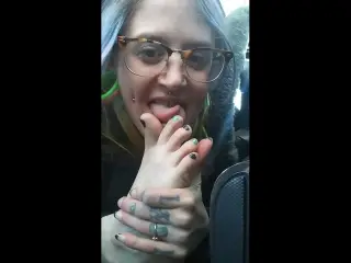 Ash Public Foot Worship in Car