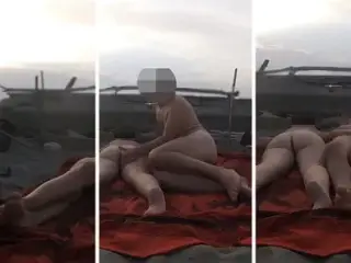 Strangers caught us masturbating on nudist beach in Maspalomas Dunes Canary with cumshot Part 1 - MissCreamy