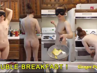 Double Penetration! Ok so it's just Double Breakfast. Naked in the Kitchen Episode 92