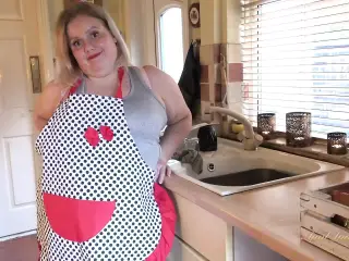 AuntJudysXXX - Your Busty BBW Wife Megan Sucks Your Cock in the Kitchen (POV)