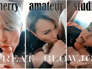 Sexy Blonde GIves Passionate Blowjob On Camera To Best Friend