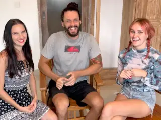 David's cock is sucked off by the cute redhead
