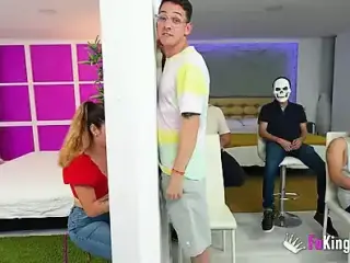 Blonde Argentinian babe Ammy Redhead tries our sexy GLORYHOLE
