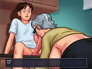 Summertime Saga - Old Lady fucks college student at hospital