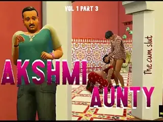 Hindi - Part 2 - Desi Satin Silk Saree Aunty Lakshmi Cheating on her husband - Wicked Whims