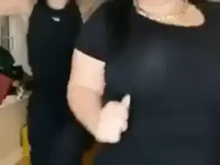 Arab comedian with huge boobs and butt bounces around