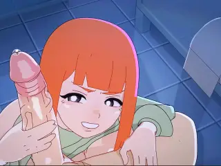 Redhead Girl Quick Sex In Public Bathroom At Restaurant ( Animation 3D )