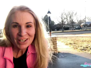 MILF pissing Joanna Meadows public piss