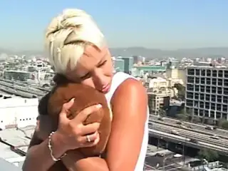 Platinum blonde babe gets her pierced pussy licked and banged