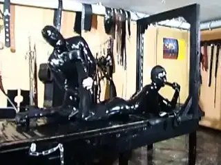 BDSM hardcore tied on the torture bench she is chastised hard