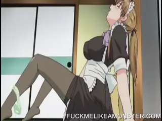 Anime maid masturbates and gets wet