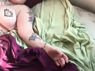 Tattooed BBW taking Black Cock