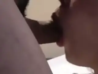 Asian milf gives blowjob