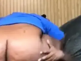 fat girl rides a black man