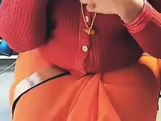 Tamil Aunty Saree Low Hip Navel Fantasy Roleplay