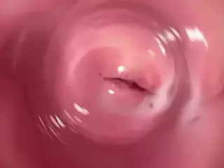 The hottest pussy spreading and internal camera in Mia's creamy vagina