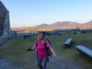 Caught! recognized by strangers while hiking in the mountains! Now I'm already fucking in a castle!