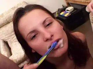 Good looking redhead German babe loves receiving cum in her mouth