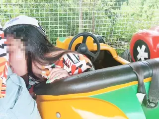 Fun Risky Public sex in amusement park (real)