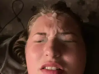 Wife Blowjob and Face Fuck with Facial in eyes!!