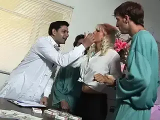 Blondie Gets Gangbanged By Kinky Doctor And Two Male Nurses