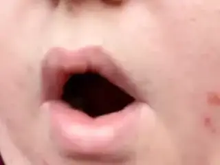 Busty fat bitch takes cum on fat lips