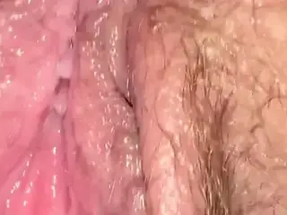 Amateur wife's drooling pussy and I eat all the drool. Fucked her wet hairy cunt and it drips the pussy juices over my dick