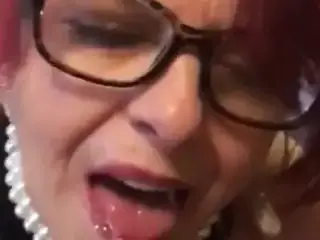 Granny takes a facial