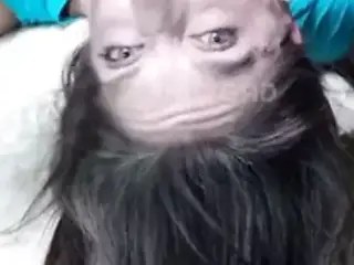 Throat blowjob with noodles