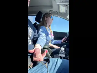 Lisa Jerks off Cock while Driving