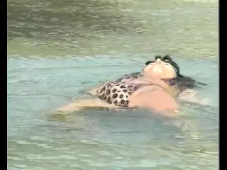 Naughty German woman eating warm cum on the beach