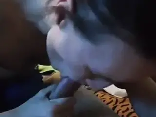 Young step mom is giving a blowjob