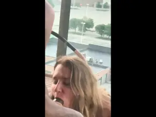 Hotwife with bull on balcony 1